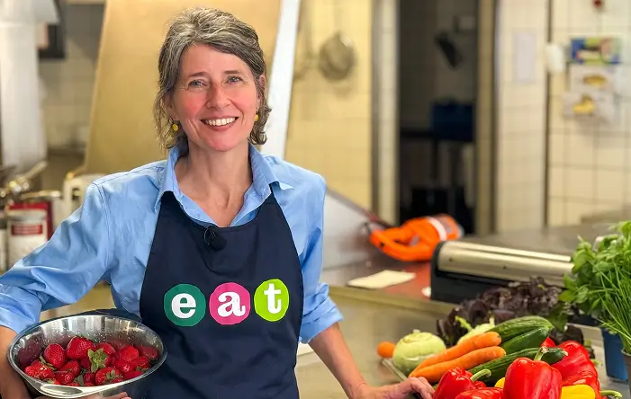 Tina Hinderlich in der Kocharena von eat